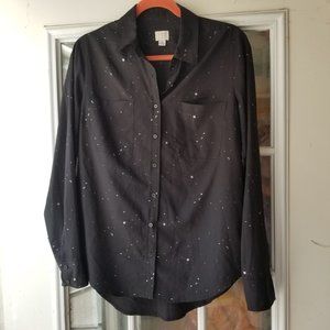 SOLD Silver Celestial Black Shirt